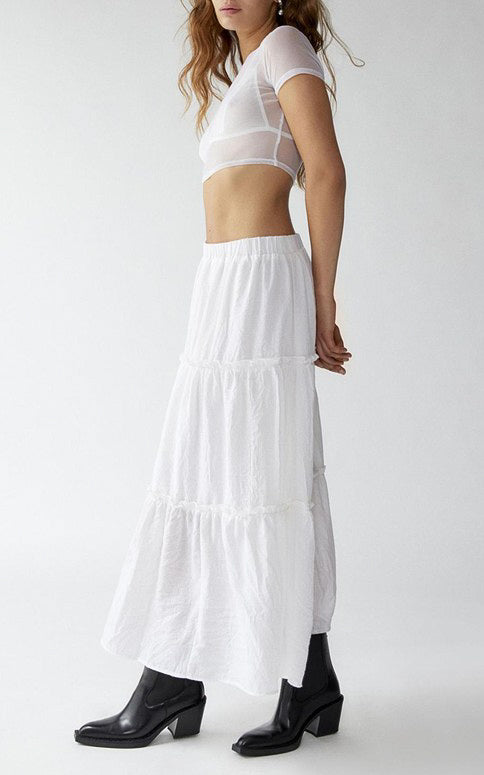【BAON】Tomina Banding Check Tiered Long Skirt Amazon.com: Bloggerlove Womens Long Flowy Skirts Trendy