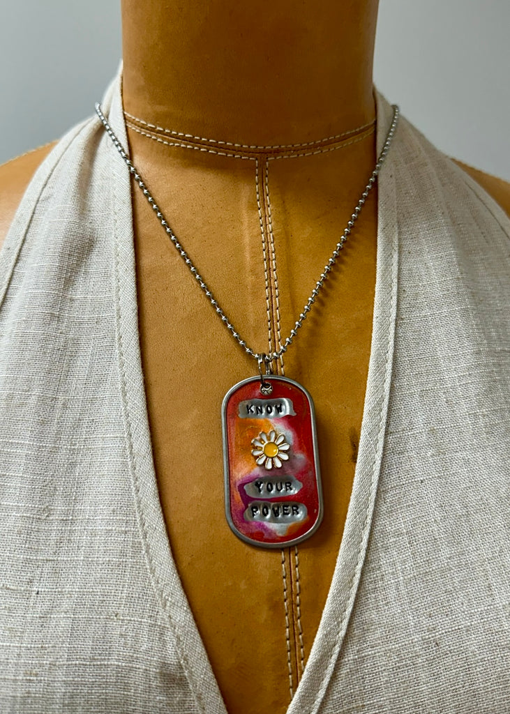 Kate Mesta Dog Tag Necklace Know Your Power