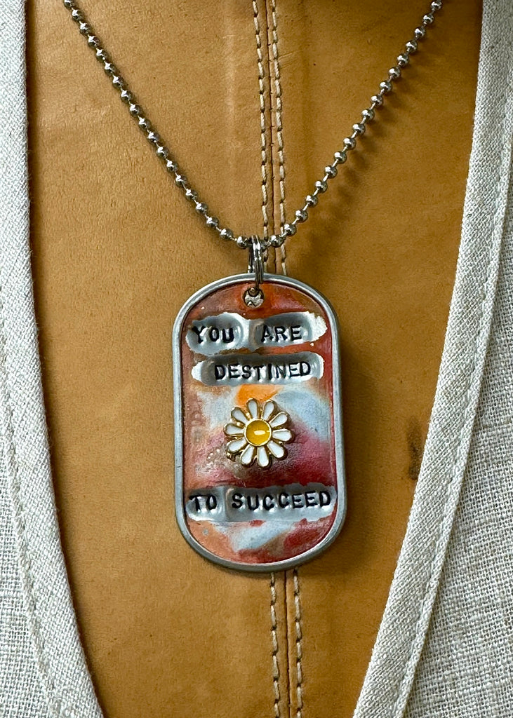 Kate Mesta Dog Tag Necklace Destined To Succeed