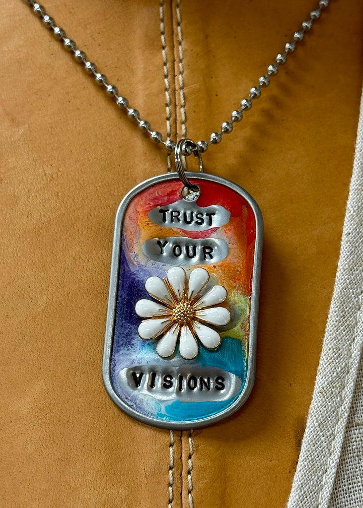 Kate Mesta Dog Tag Necklace Trust Your Visions