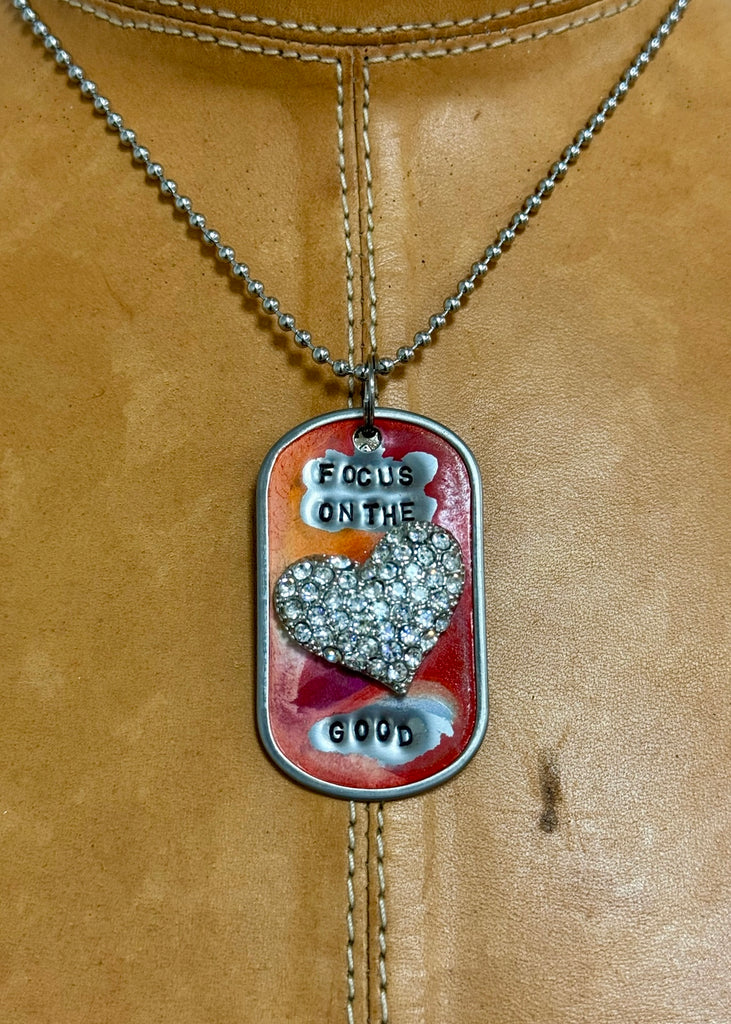 Kate Mesta Dog Tag Necklace Focus On The Good