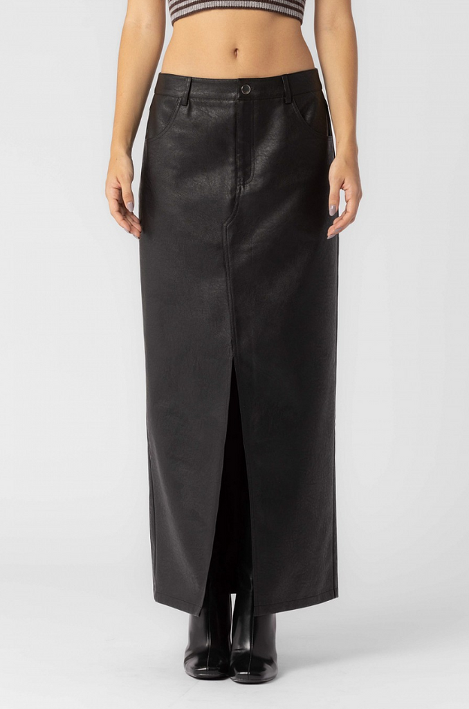 Faux Leather Maxi Skirt Black