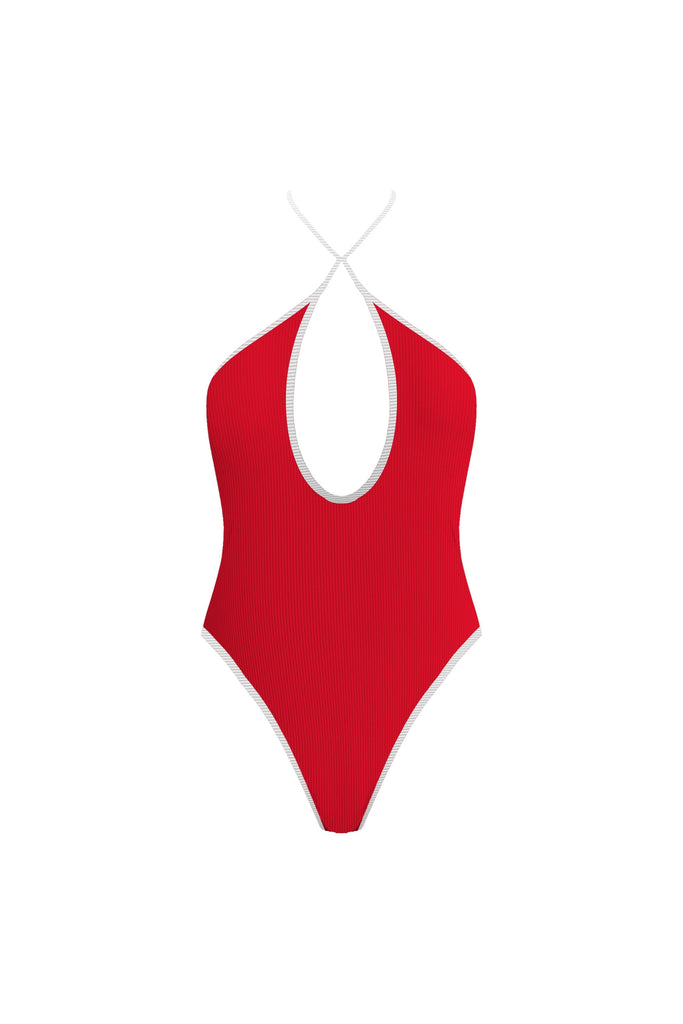 Contrast Plunge Monokini Red