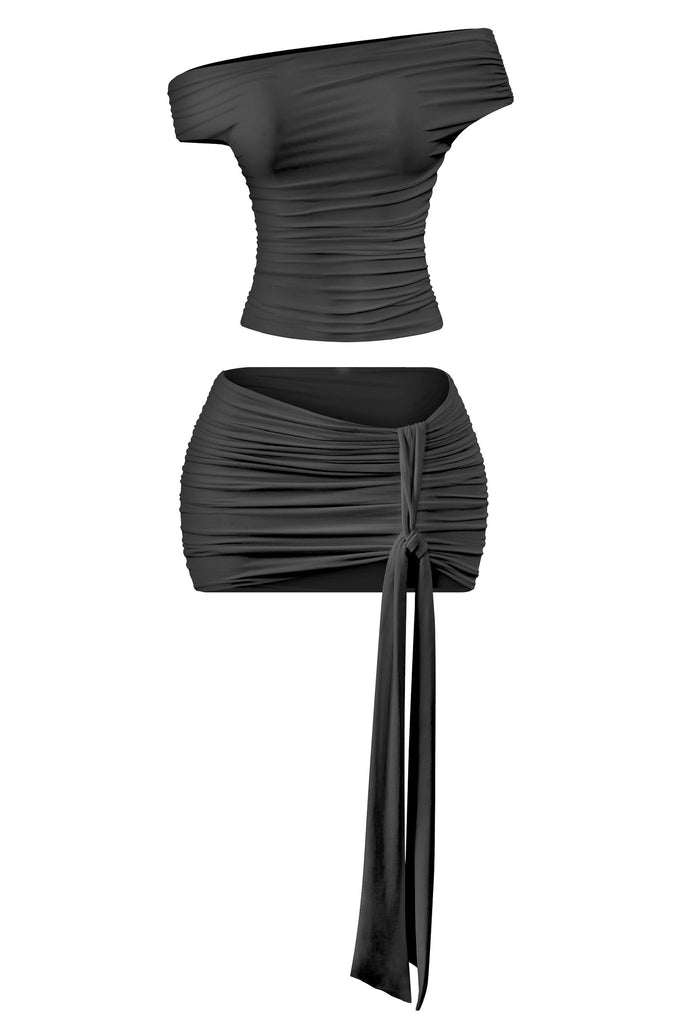 Draped Tie Mini Skirt | www.tdhcollection.com