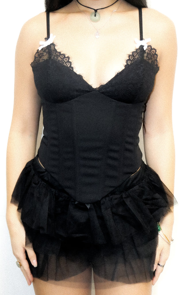 Lace Bustier Corset Black