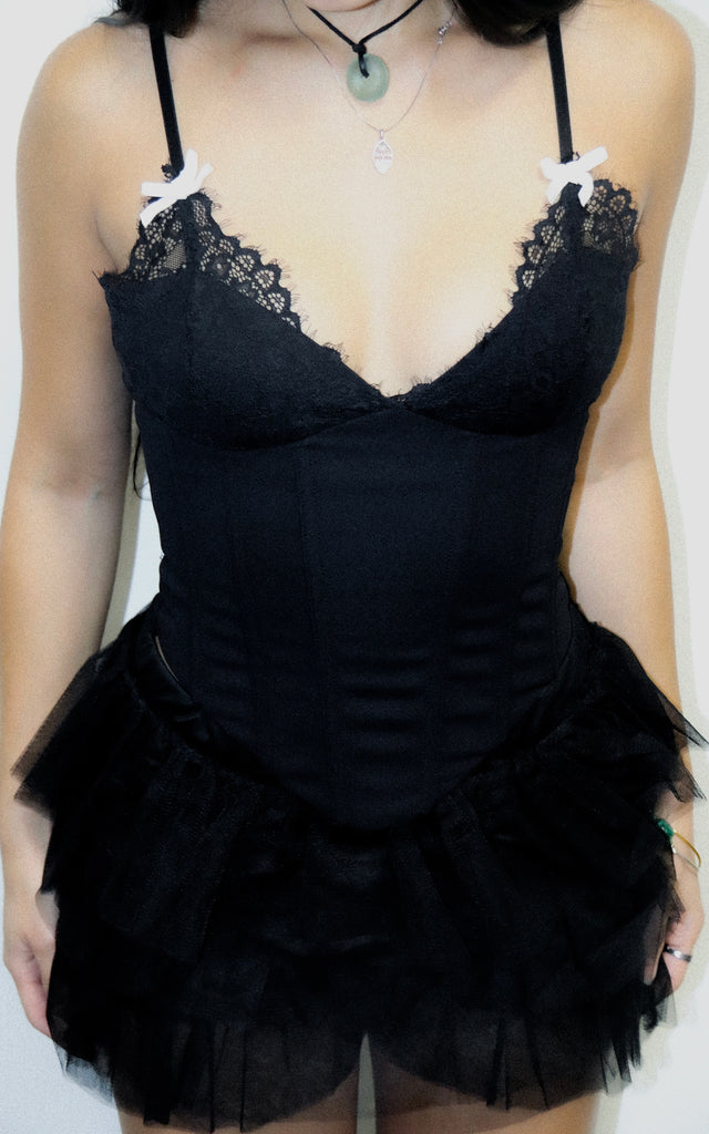 Lace Bustier Corset Black