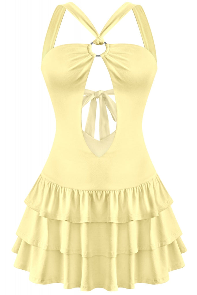 Cut-Out Ruffle Mini Dress | www.tdhcollection.com