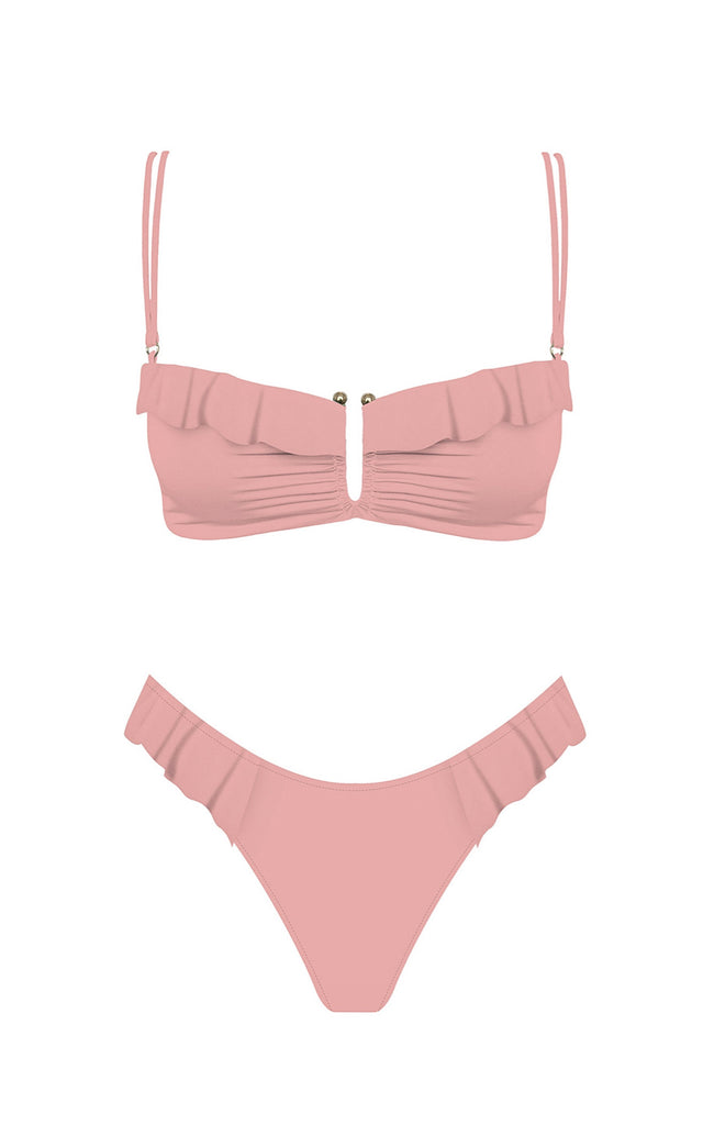 Lotus Garden Bikini Top Light Pink