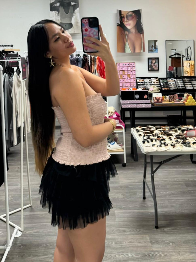 Smocked Tube Top Dusty Blush