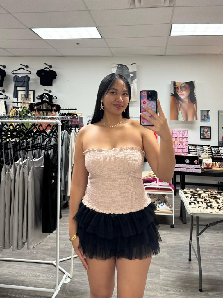 Smocked Tube Top Dusty Blush