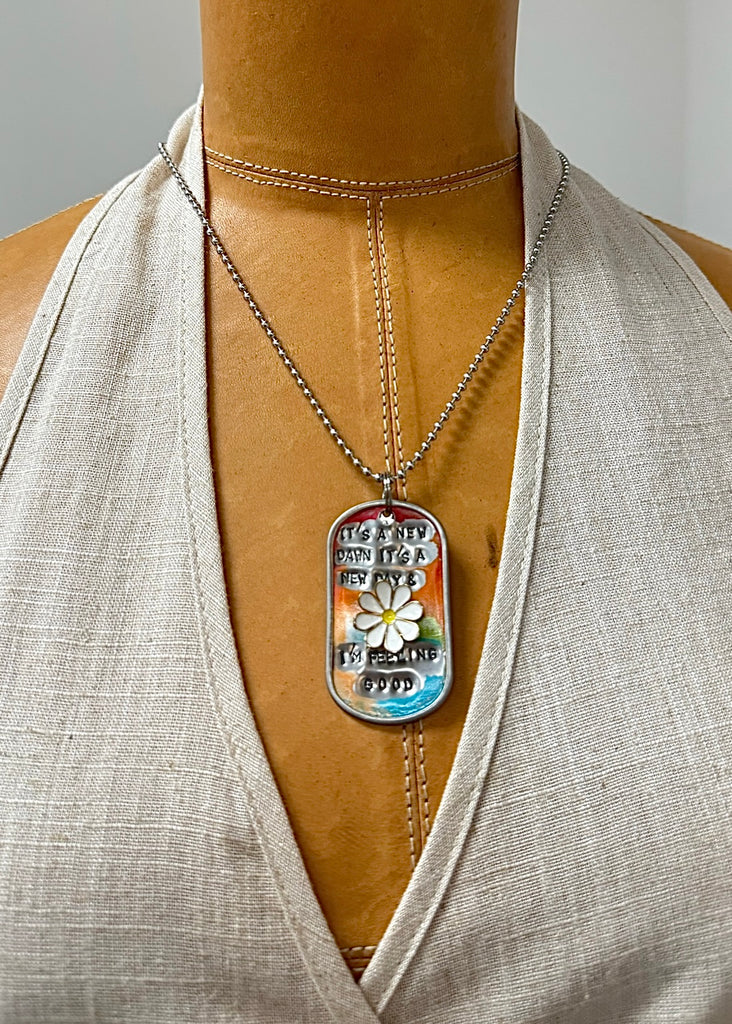 Kate Mesta Dog Tag Necklace It's A New Dawn