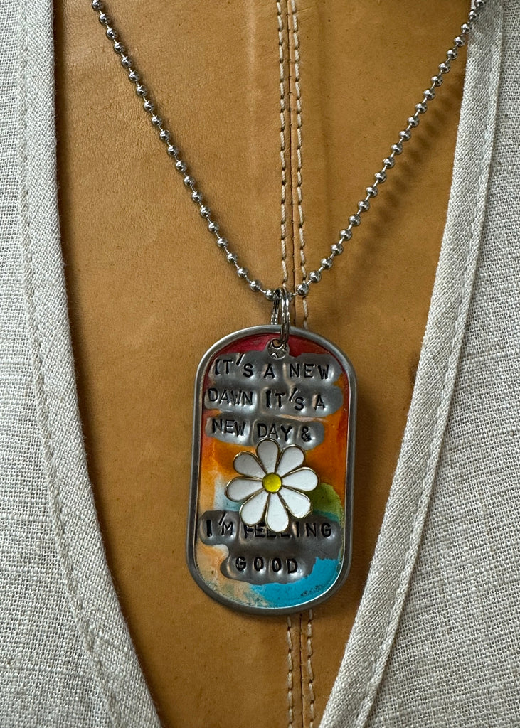 Kate Mesta Dog Tag Necklace It's A New Dawn