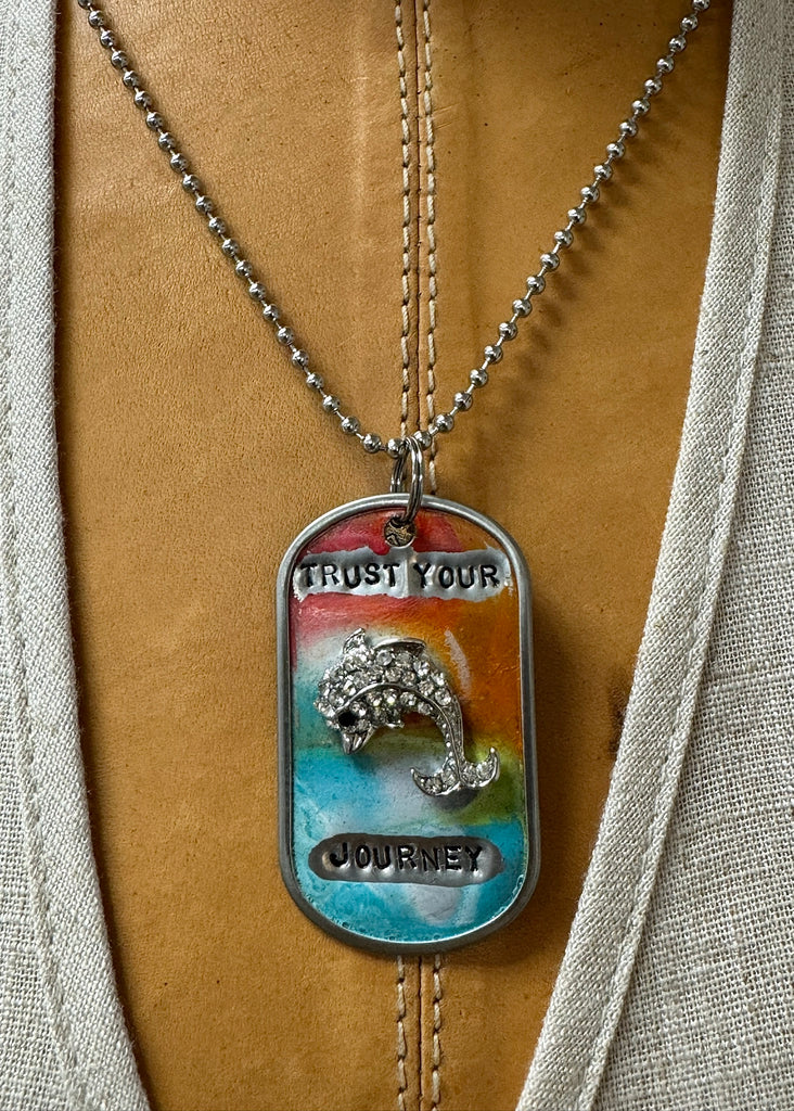 Kate Mesta Dog Tag Necklace Trust Your Journey