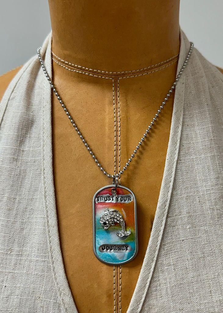 Kate Mesta Dog Tag Necklace Trust Your Journey