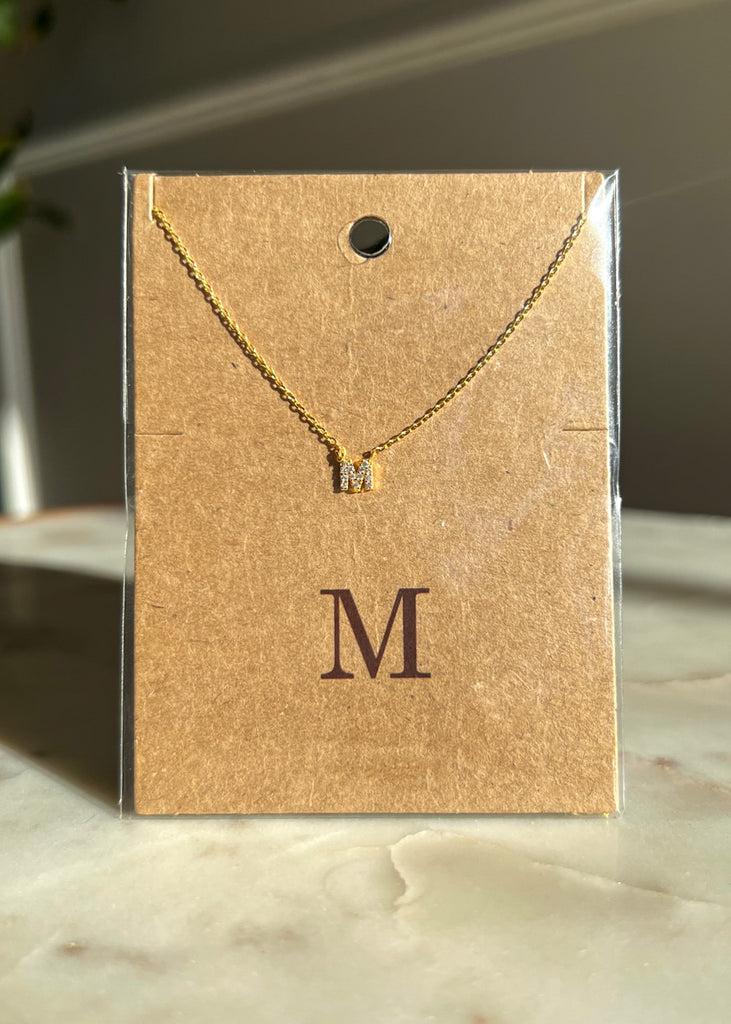 Sparkle Initial Necklace - Gold