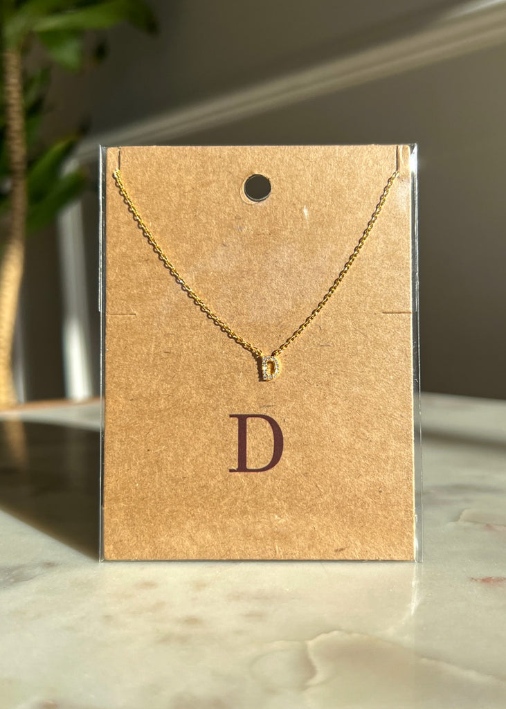 Sparkle Initial Necklace - Gold