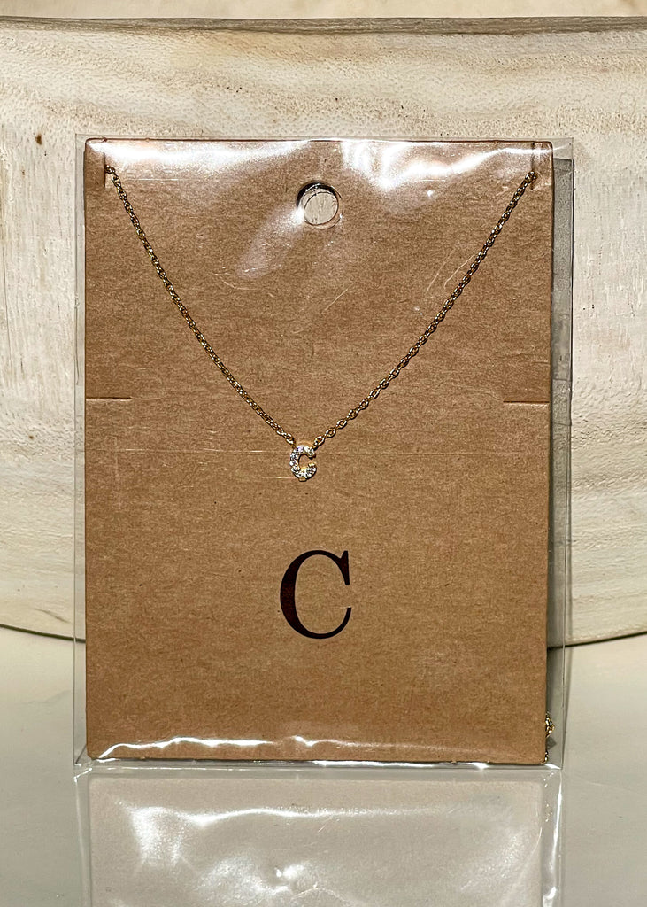 Sparkle Initial Necklace - Gold