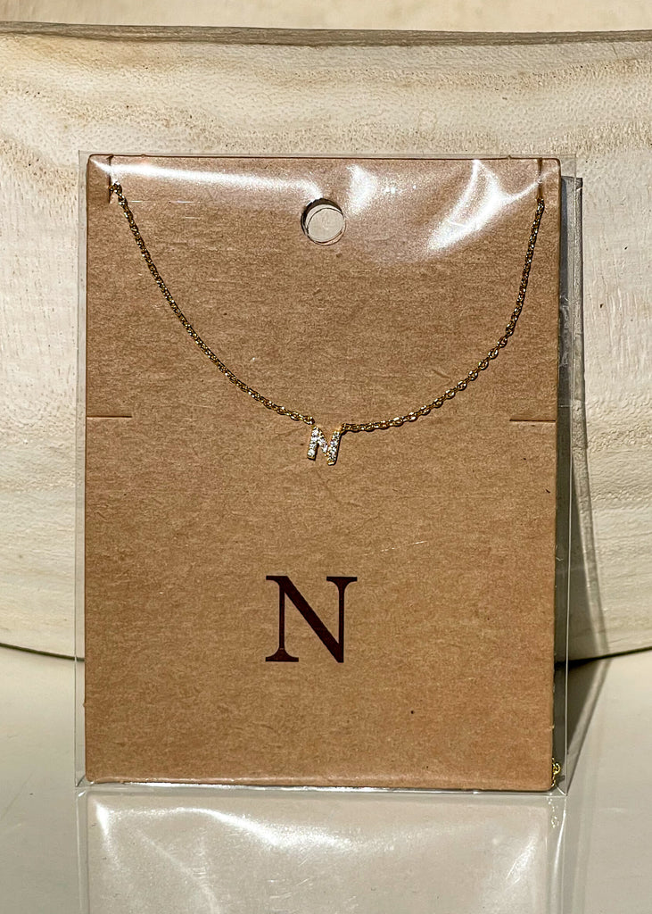 Sparkle Initial Necklace - Gold