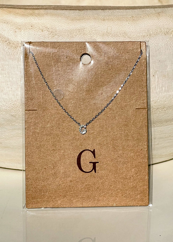 Sparkle Initial Necklace - Silver