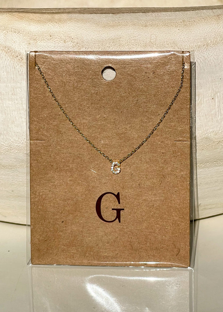 Sparkle Initial Necklace - Gold