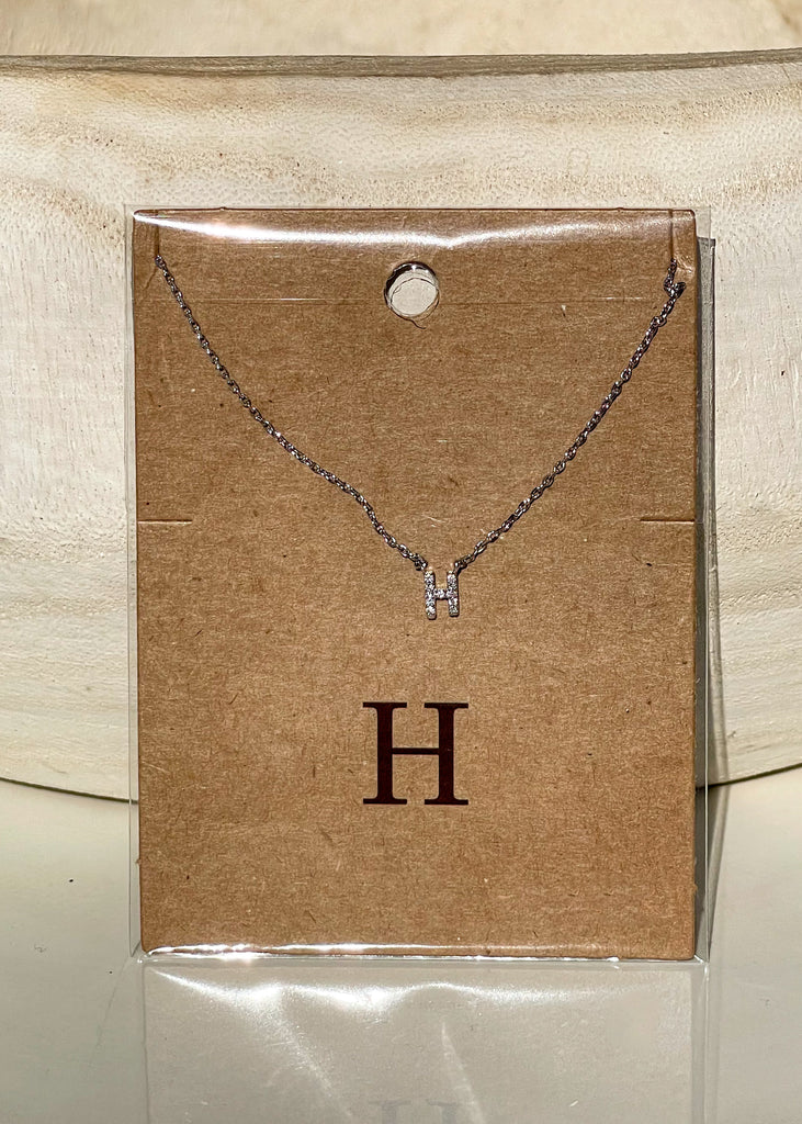 Sparkle Initial Necklace - Silver