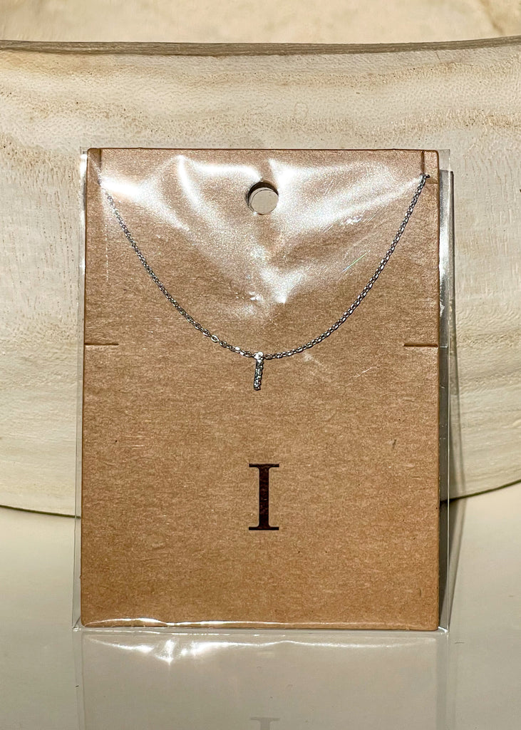 Sparkle Initial Necklace - Silver