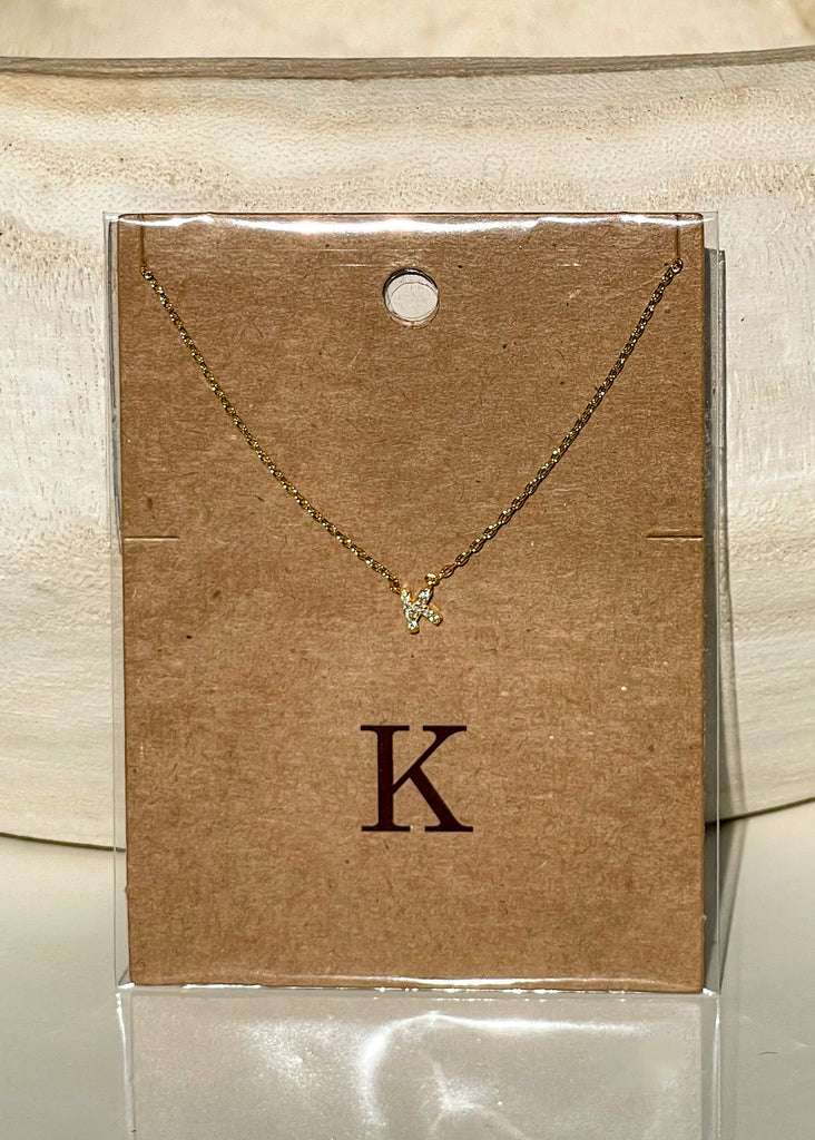 Sparkle Initial Necklace - Gold