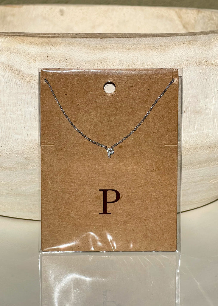 Sparkle Initial Necklace - Silver