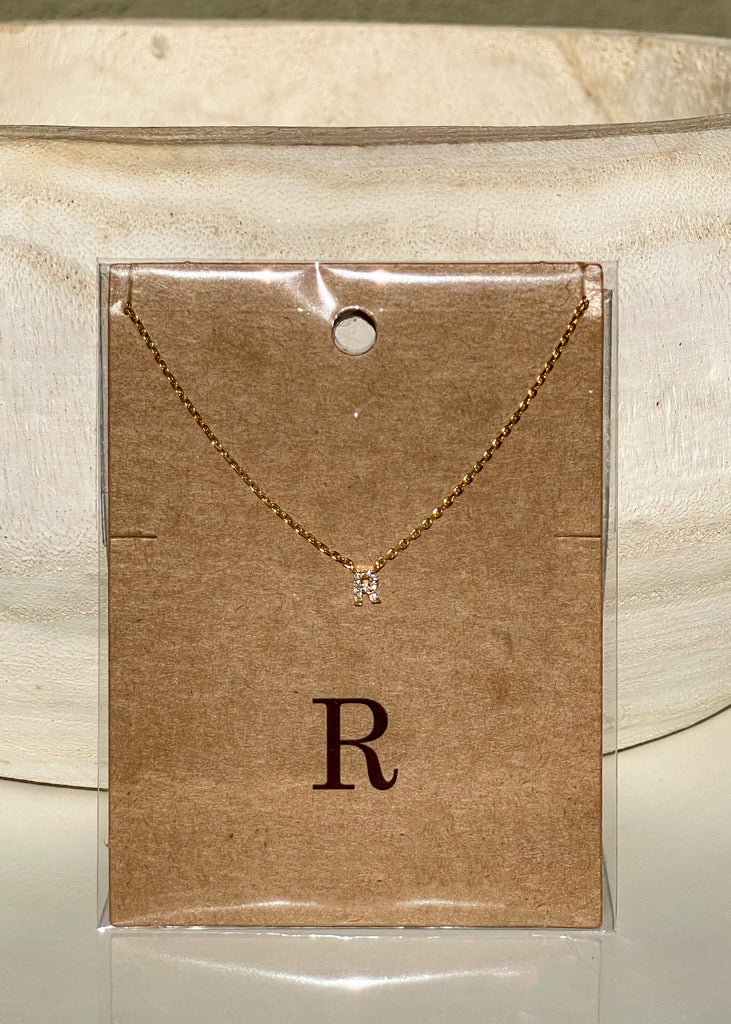 Sparkle Initial Necklace - Gold