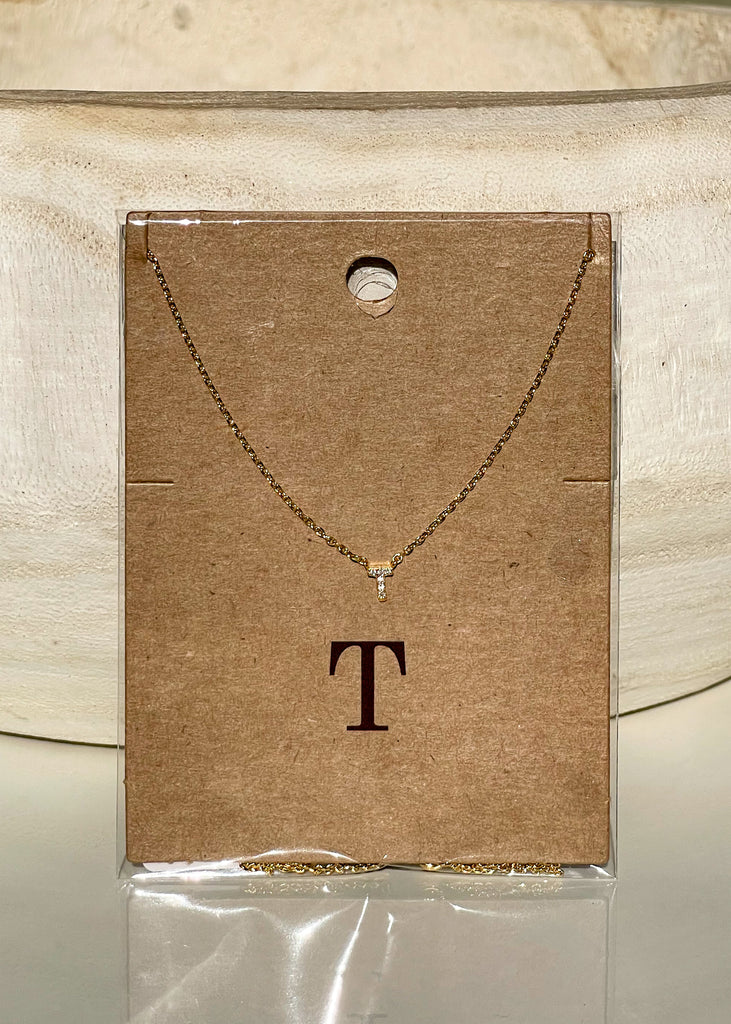 Sparkle Initial Necklace - Gold