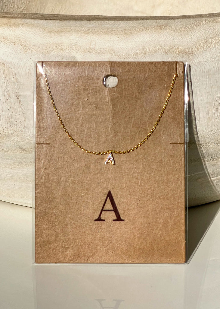 Sparkle Initial Necklace - Gold