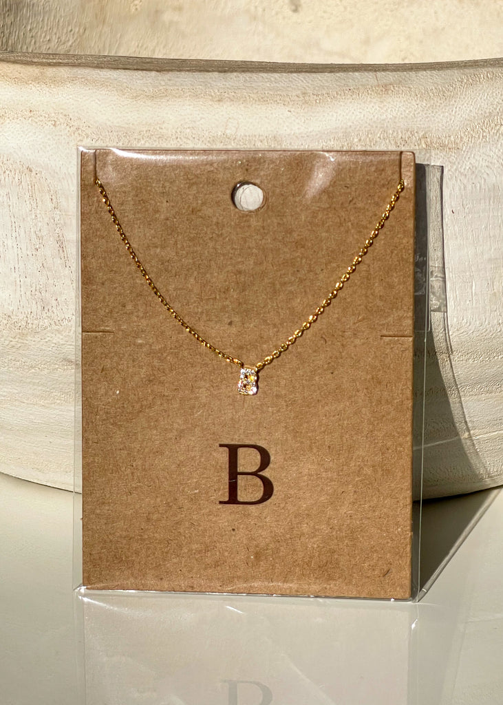 Sparkle Initial Necklace - Gold