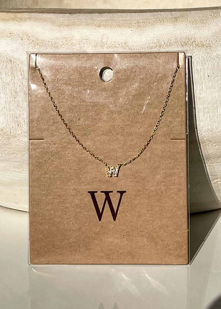 Sparkle Initial Necklace - Gold