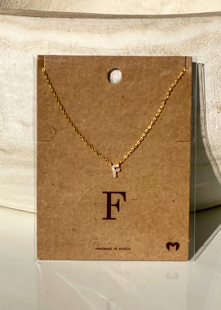 Sparkle Initial Necklace - Gold